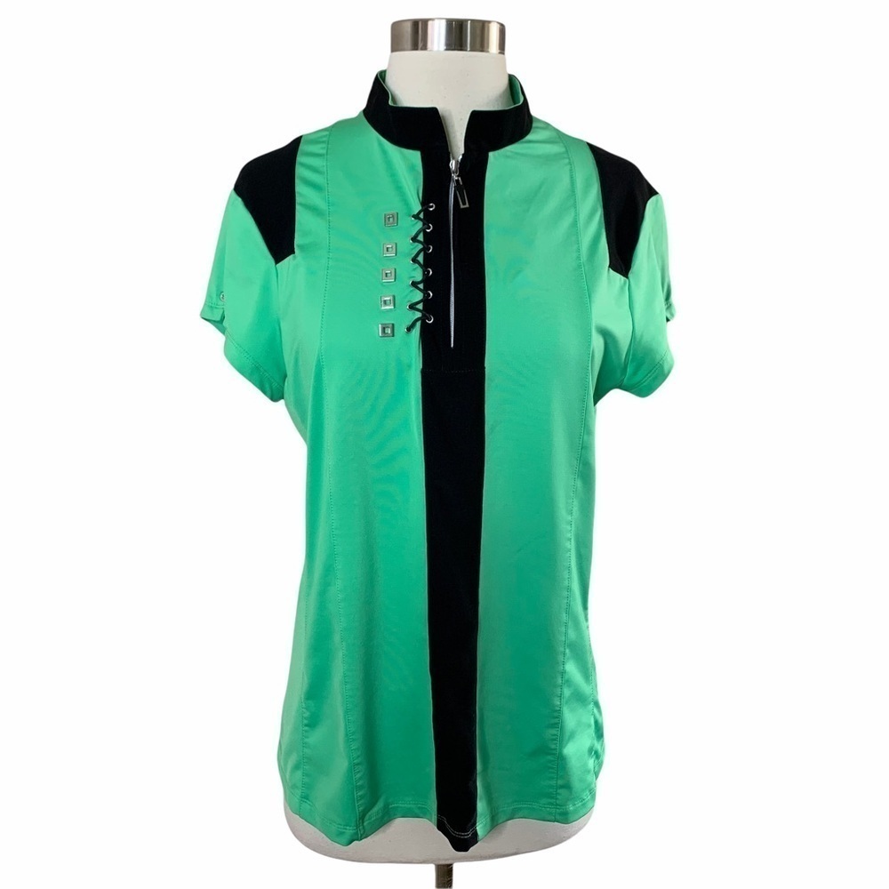 Jamie Sandock Women’s Golf Shirt With Lace Up and Stud Details Size Medium